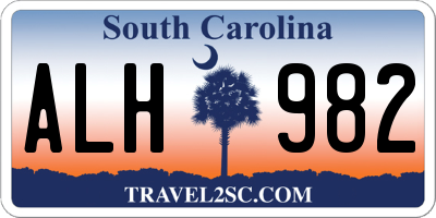 SC license plate ALH982
