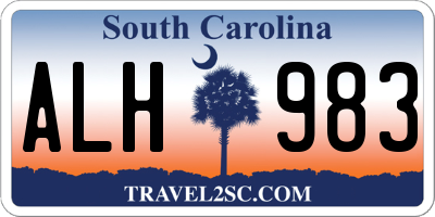 SC license plate ALH983