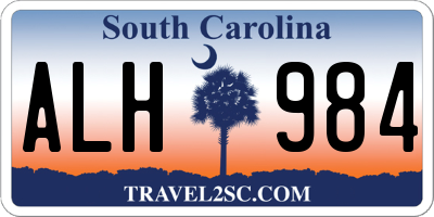 SC license plate ALH984