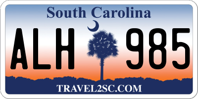 SC license plate ALH985