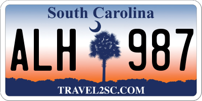 SC license plate ALH987