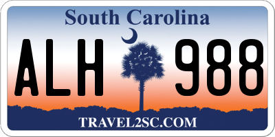 SC license plate ALH988