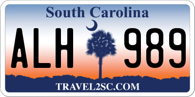 SC license plate ALH989