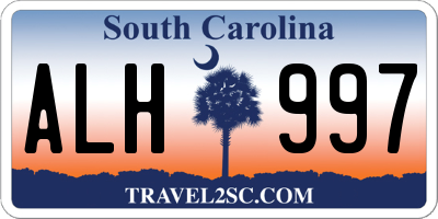 SC license plate ALH997