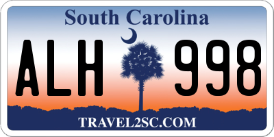 SC license plate ALH998