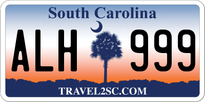 SC license plate ALH999