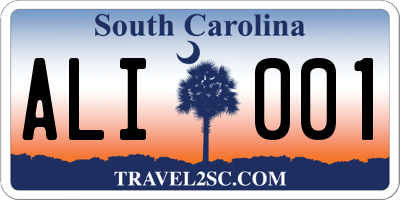 SC license plate ALI001