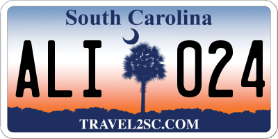 SC license plate ALI024