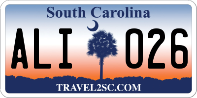 SC license plate ALI026