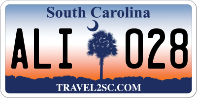 SC license plate ALI028