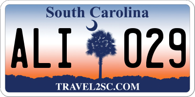SC license plate ALI029
