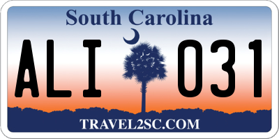 SC license plate ALI031