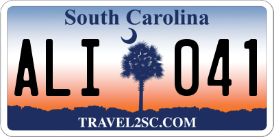SC license plate ALI041
