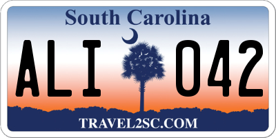 SC license plate ALI042