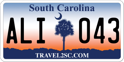 SC license plate ALI043
