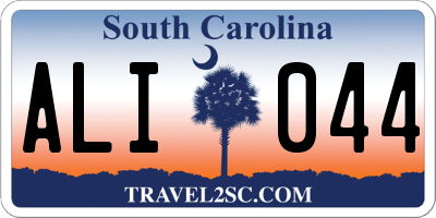 SC license plate ALI044