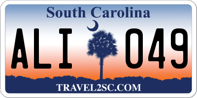 SC license plate ALI049