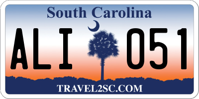 SC license plate ALI051