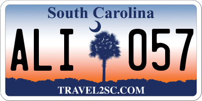 SC license plate ALI057