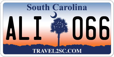 SC license plate ALI066