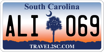 SC license plate ALI069