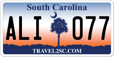 SC license plate ALI077