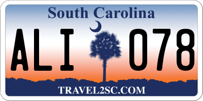 SC license plate ALI078