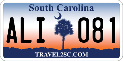SC license plate ALI081