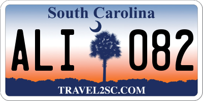 SC license plate ALI082