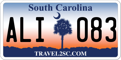 SC license plate ALI083