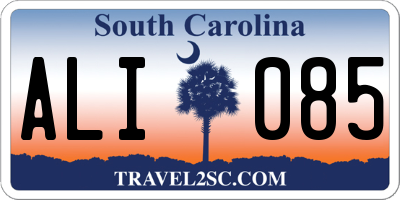 SC license plate ALI085