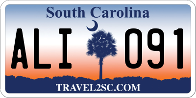 SC license plate ALI091