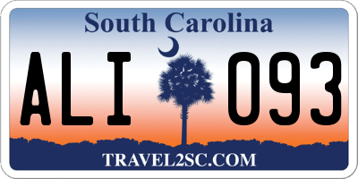 SC license plate ALI093