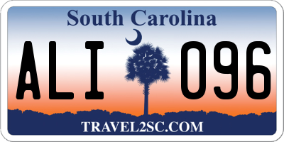 SC license plate ALI096