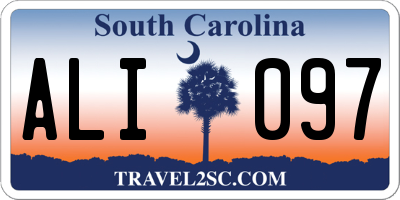 SC license plate ALI097