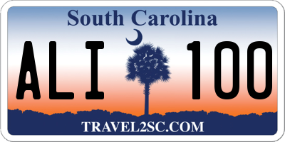 SC license plate ALI100