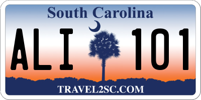 SC license plate ALI101