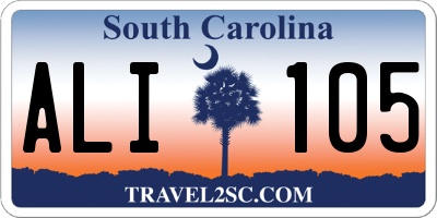 SC license plate ALI105