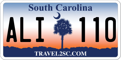 SC license plate ALI110