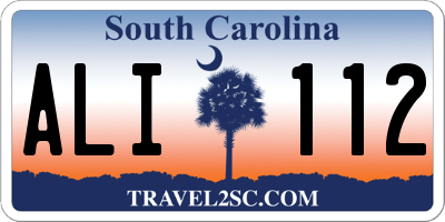 SC license plate ALI112