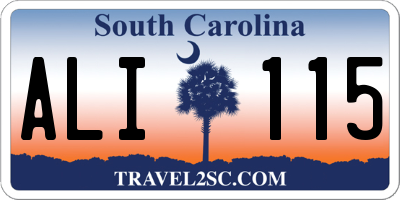 SC license plate ALI115