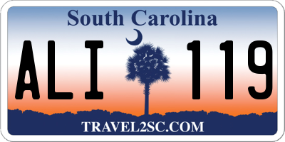 SC license plate ALI119
