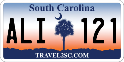SC license plate ALI121