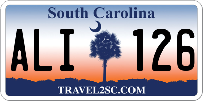 SC license plate ALI126