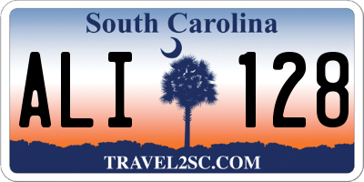 SC license plate ALI128