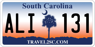 SC license plate ALI131