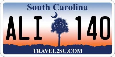 SC license plate ALI140