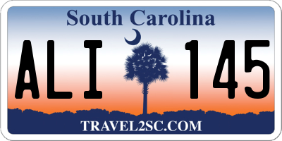 SC license plate ALI145