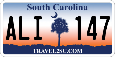 SC license plate ALI147