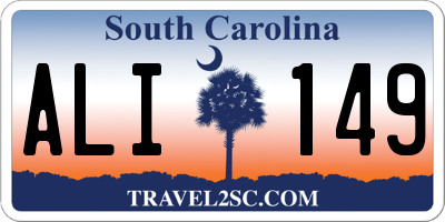 SC license plate ALI149